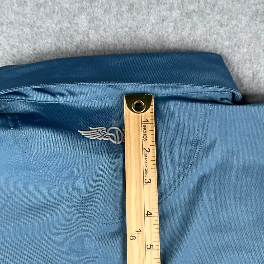 Straight Down Polo Shirt Large Blue UPF15 Lightweight Golf Performance Casual